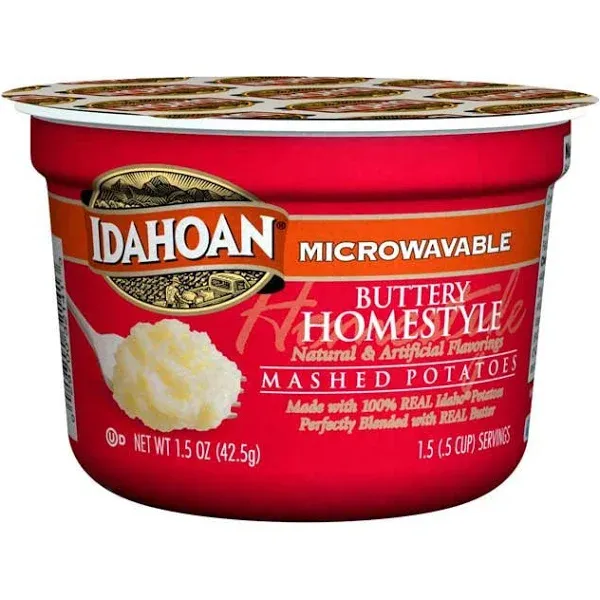 Idahoan Buttery Homestyle Mashed Potatoes, 1.5 Ounce Cup -- 10 per case.