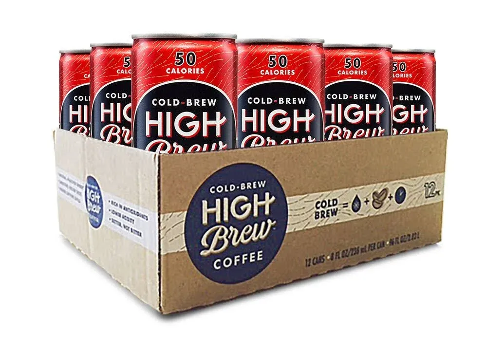 High Brew Coffee Cold Brew Coffee RTD, Double Espresso 12 (8 fl oz) Cans