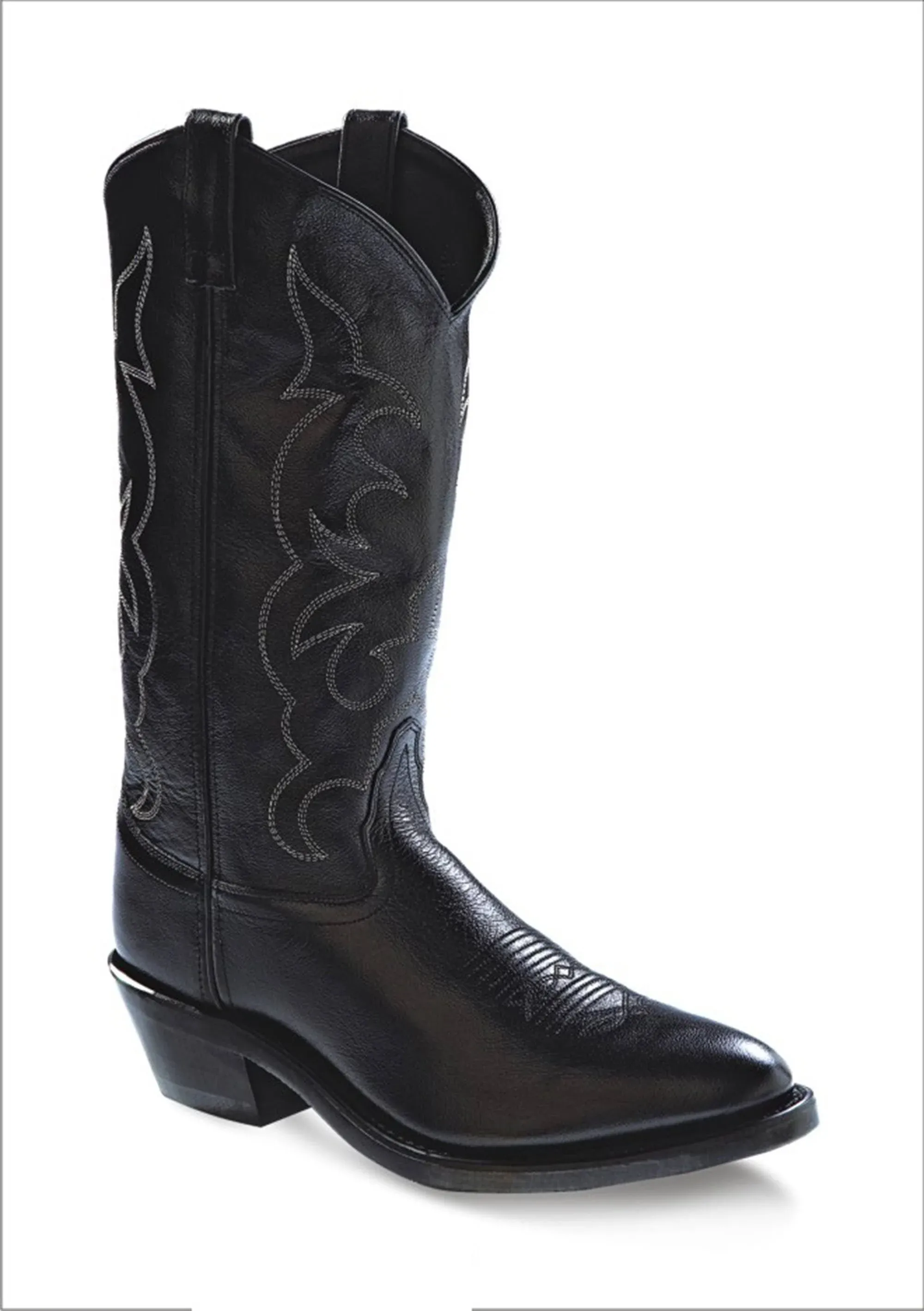 Old West Black Mens Cowboy Work Boot - Flyclothing LLC