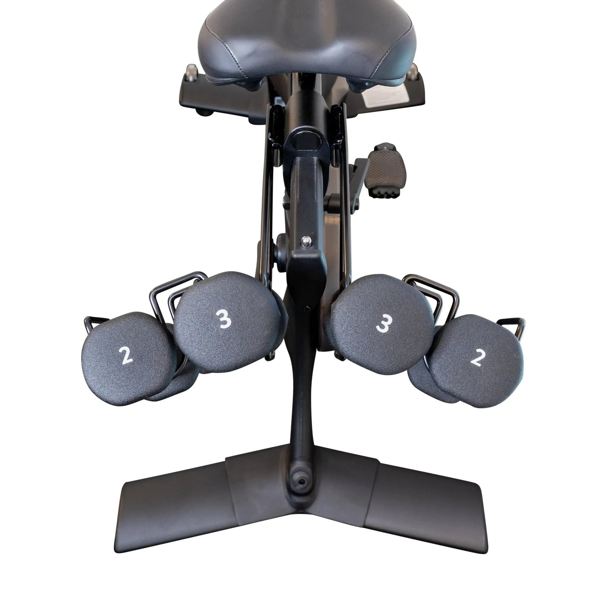 Secondary Weight Rack for Peloton Bike - Does NOT Fit Bike+ - Metal Bonus Barbell Holder - Add a Second Set of Dumbbells - Great for Couples (2-pack)