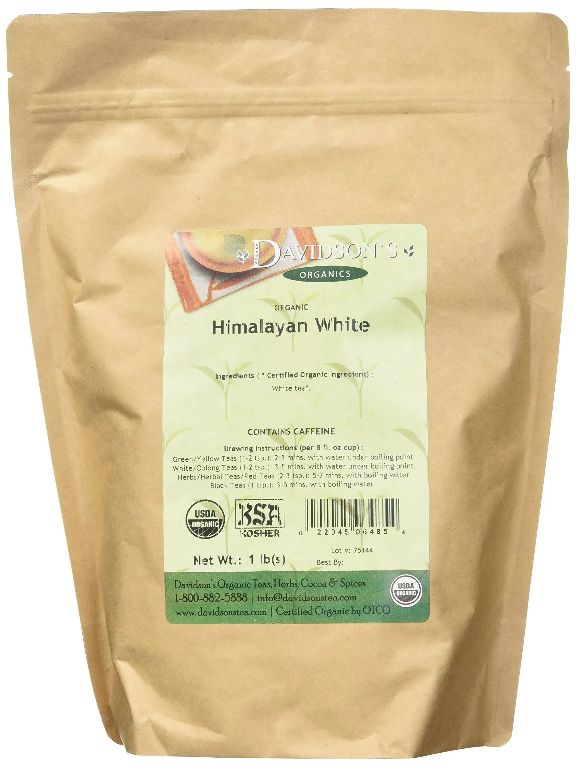 Davidson&#039;s Organics Himalayan White Loose Leaf Tea 16-Ounce Bag