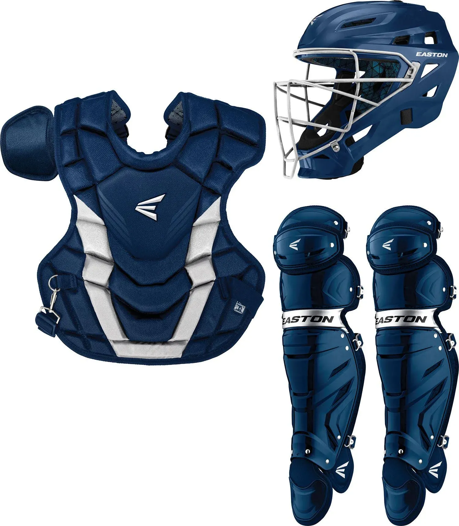 Easton Adult Gametime 3-Box Catcher's Set, Navy