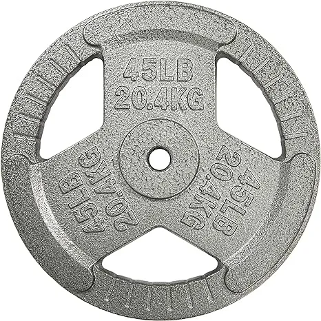 Cast Iron Plate Weight Plate for Strength Training and Weightlifting, Olympic or Standard, Multiple Sizes