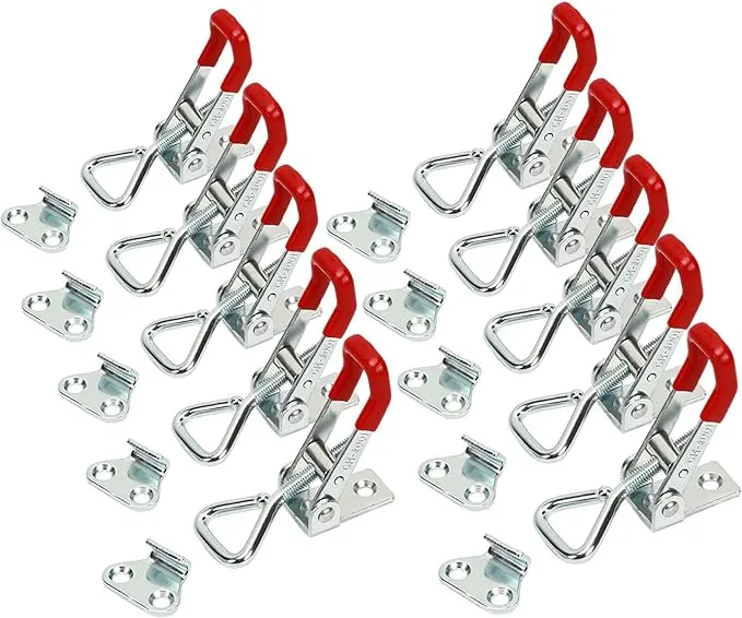 KINJOEK 10 PCS 360 Lbs 4001 Adjustable Toggle Latch Clamp, Hand Tool Quick Release Latches Hardware, Heavy Duty Capacity Pull Latch Clamp Type for Wooden Box Cabinet Cupboard Woodworking