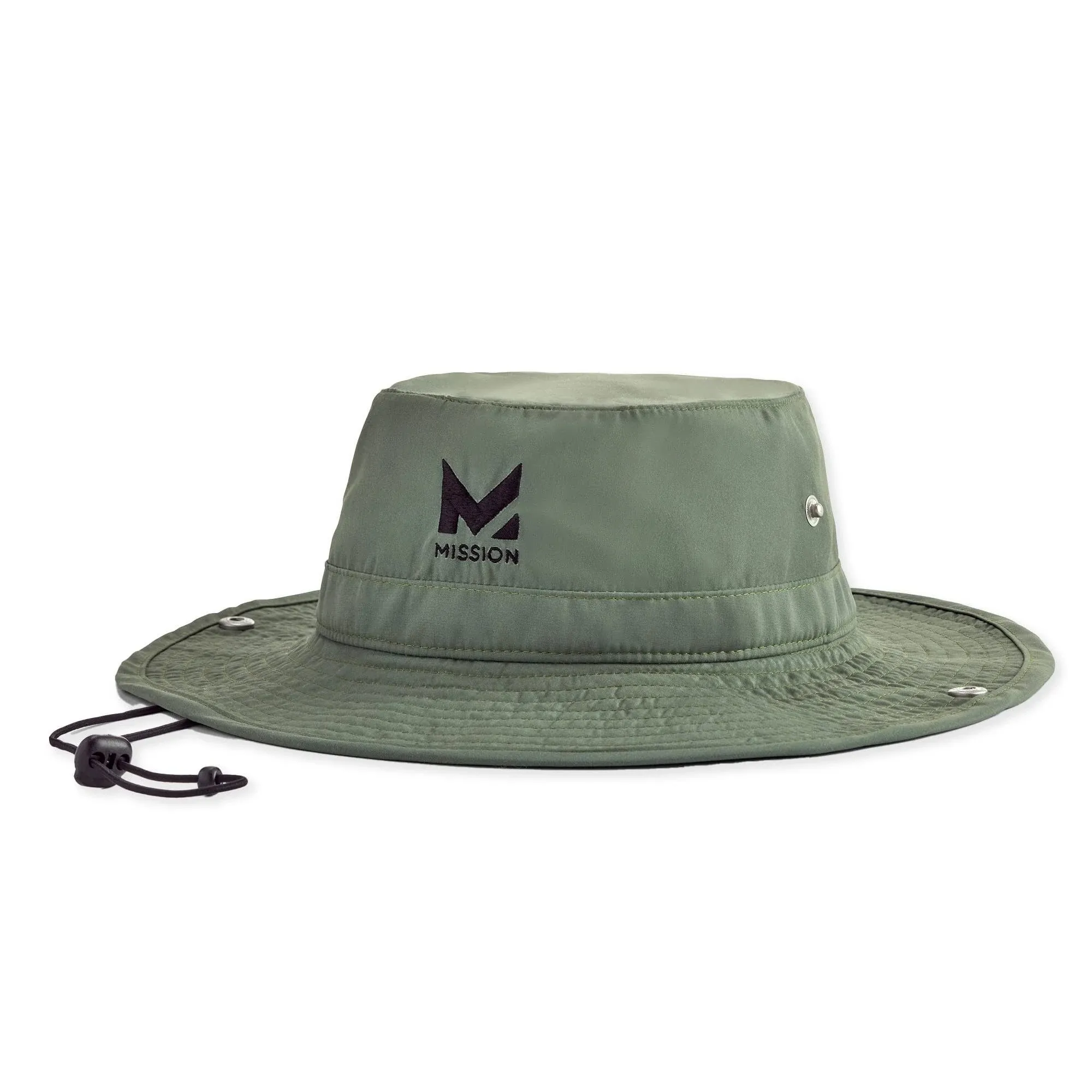 Mission Cooling Bucket Hat- UPF 50 3 Wide Brim Cools When Wet- Bronze Green, One Size