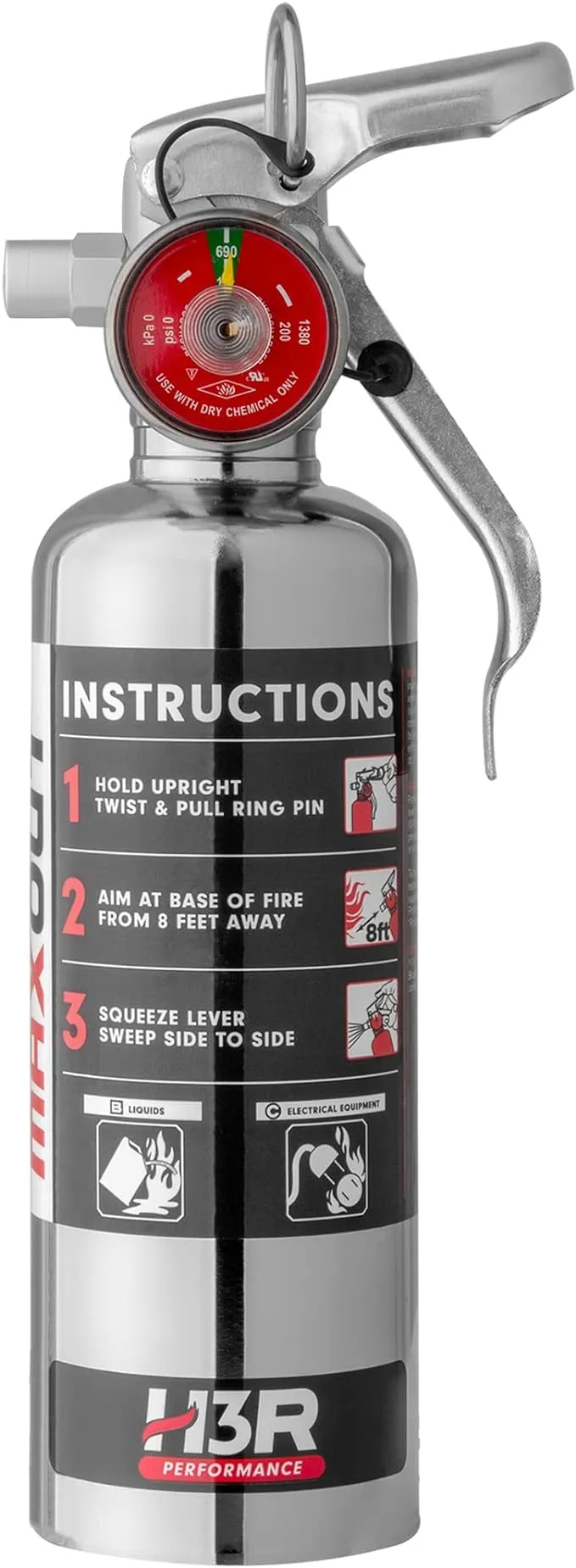 H3R MX100B 1 lb Black Dry Chemical Fire Extinguisher