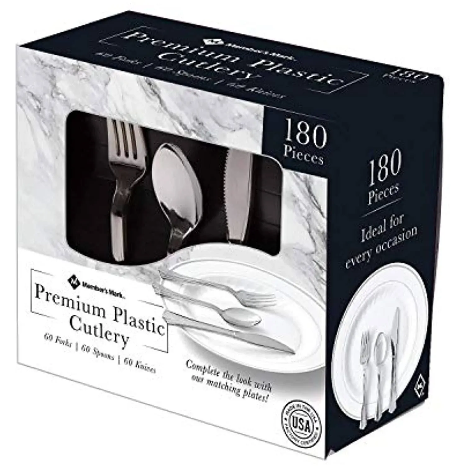 Member's Mark Premium Silver-Look Cutlery Combo,180 ct.