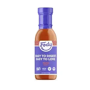 Fody Foods Vegan Taco Sauce Marinade, Avocado Oil & Red Sauce, Low Fodmap Certified, Sensitive Recipe, No MSG, Gut & IBS & Keto Friendly, 8.5 Ounce