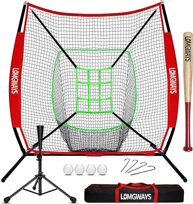 VEVOR 7x7 ft Baseball Softball Practice Net Hitting Batting