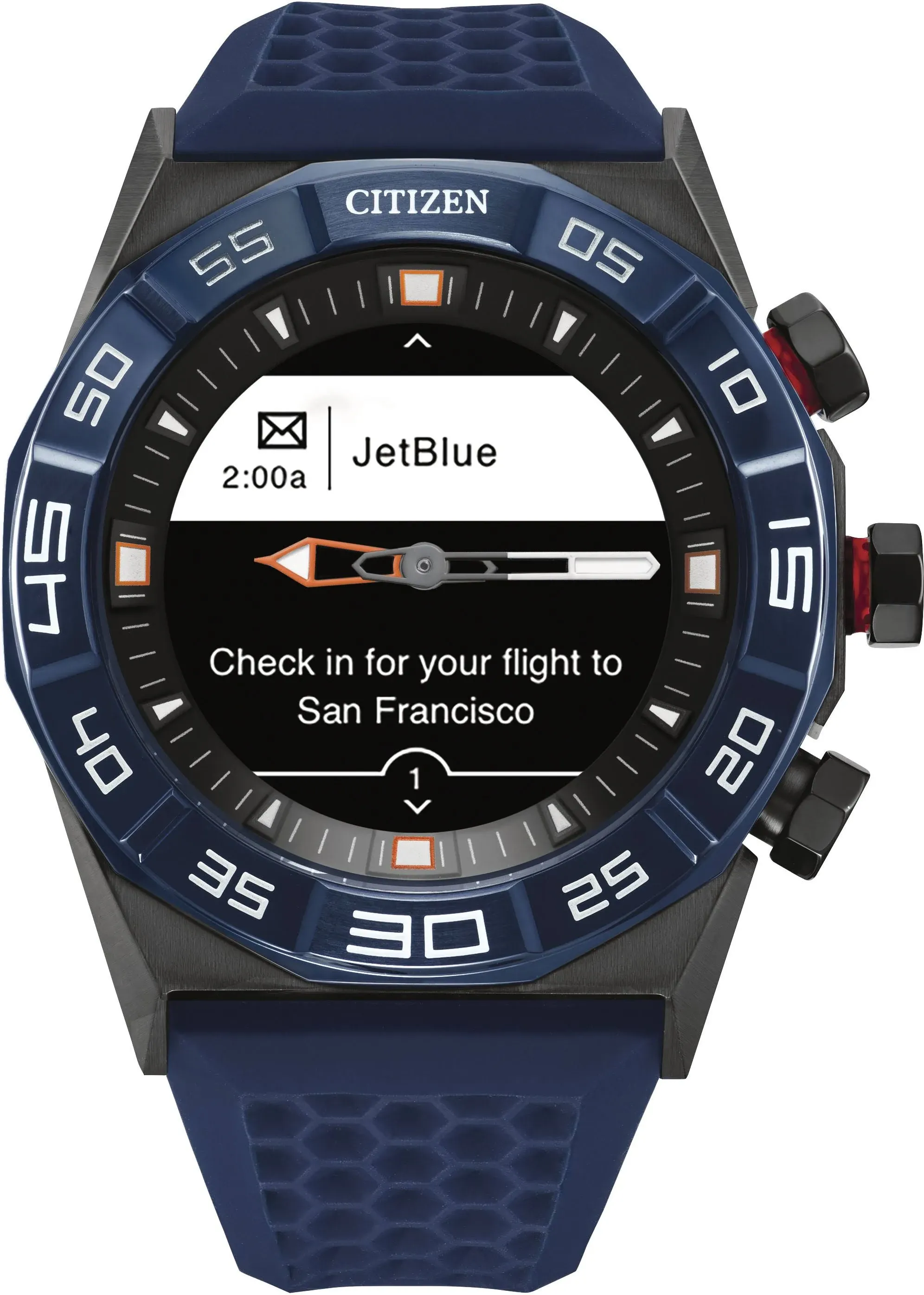 Citizen CZ Hybrid Smartwatch, 44mm - Black/Blue