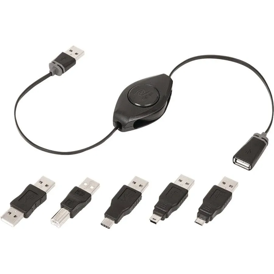 Retrak Etpru6m Universal USB Extension Retractable Cord