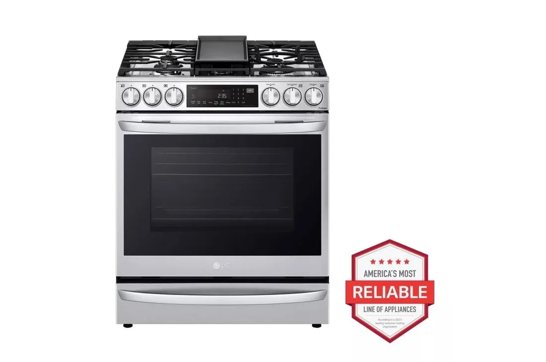 LG InstaView ProBake Convection Slide-In Gas Range with Air Fry