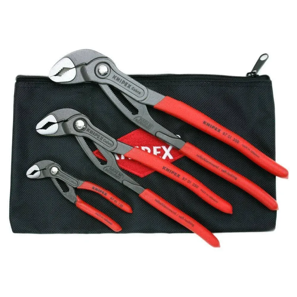 Knipex 3-Piece Cobra Set with Keeper Pouch