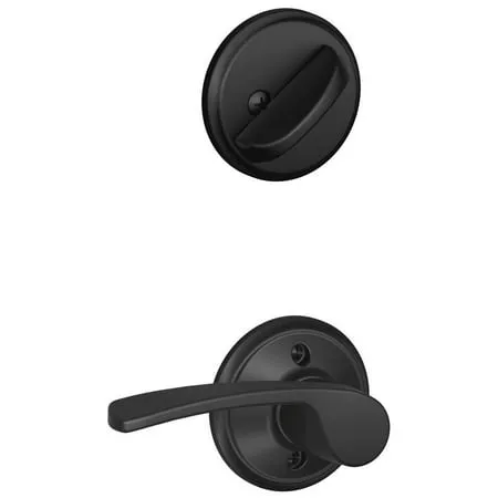 Schlage F59 MER 622 RH Merano Interior Right-Handed Lever with Deadbolt, Matte Black (Interior Half Only)