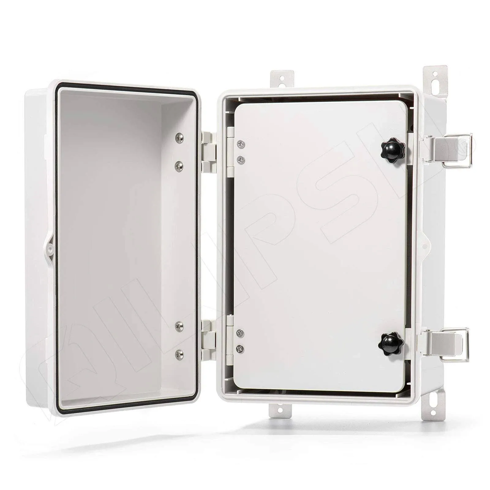 QILIPSU Hinged Cover Stainless Steel Latch 510x410x200mm Junction Box with Mounting Plate Universal IP67 Project Box Waterproof