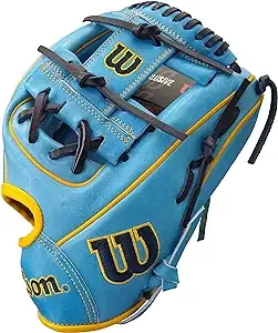 WILSON A2000 Baseball RHT Infield Glove Series - Exclusive Edition (11.5 Inches, SkyBlue/Yellow)