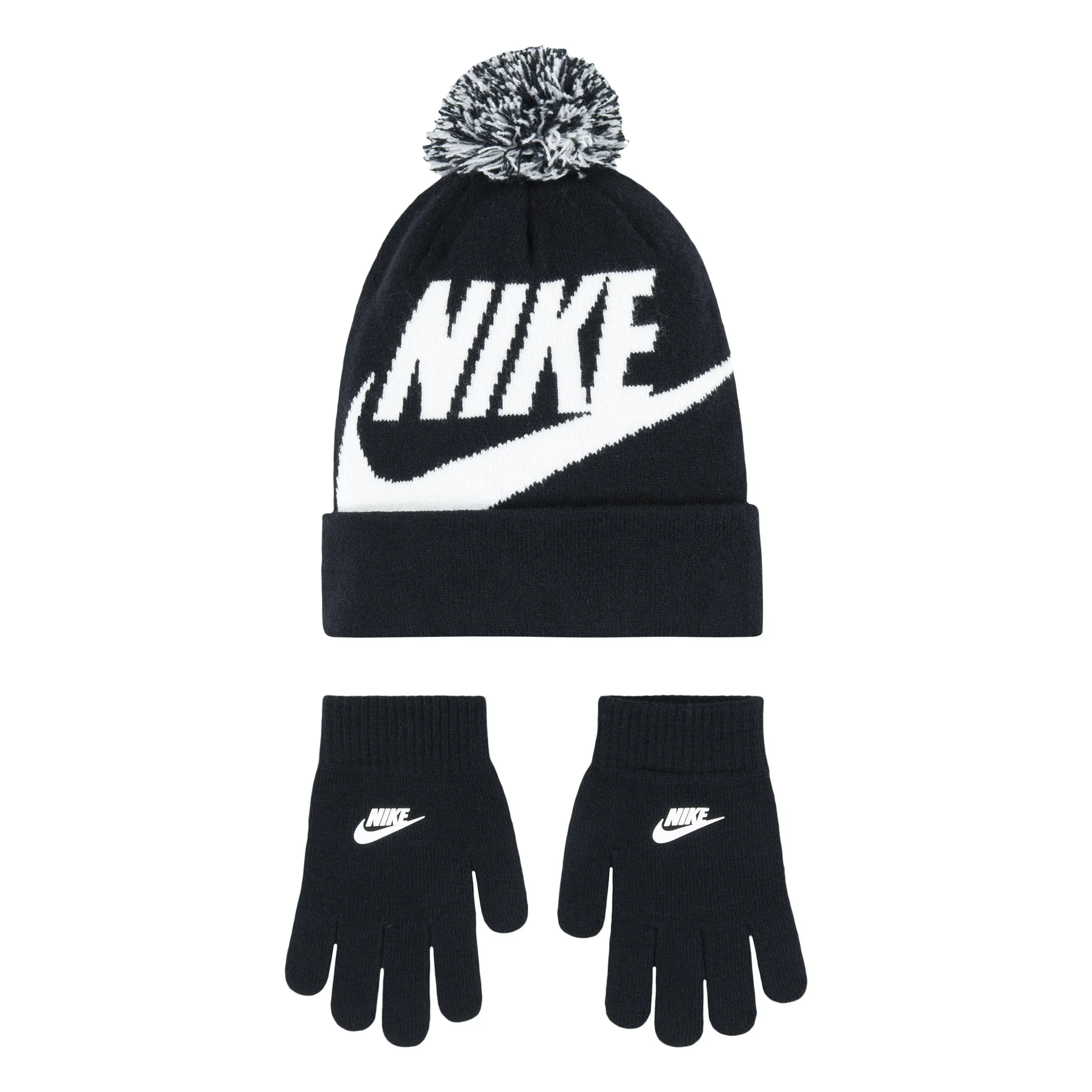 Kids Nike Swoosh Repeat Beanie & Gloves Set