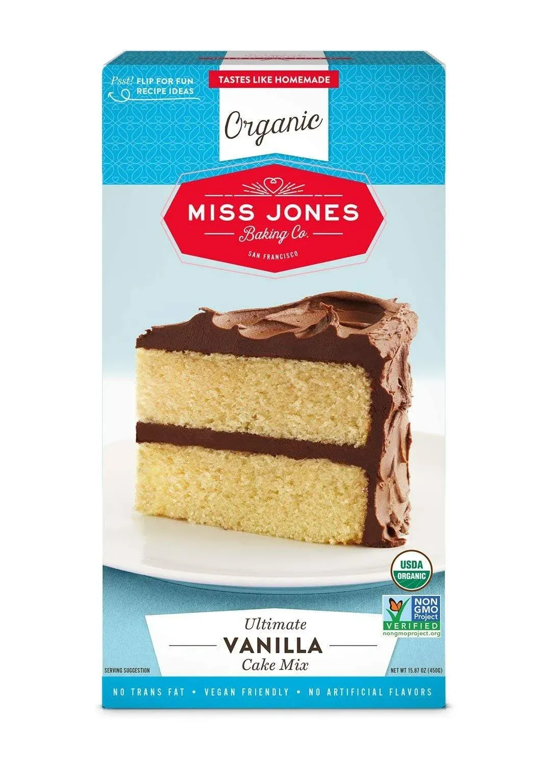 Miss Jones Organic Cake Mix, Vanilla - 15.87 oz