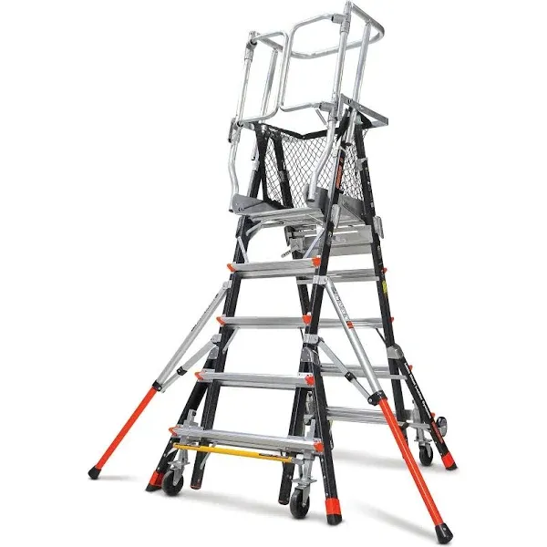 Little Giant Adjustable Safety Cage Platform Ladder