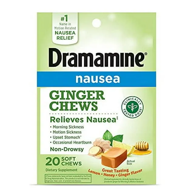 Dramamine Ginger Chews Nausea Relief Soft Chews