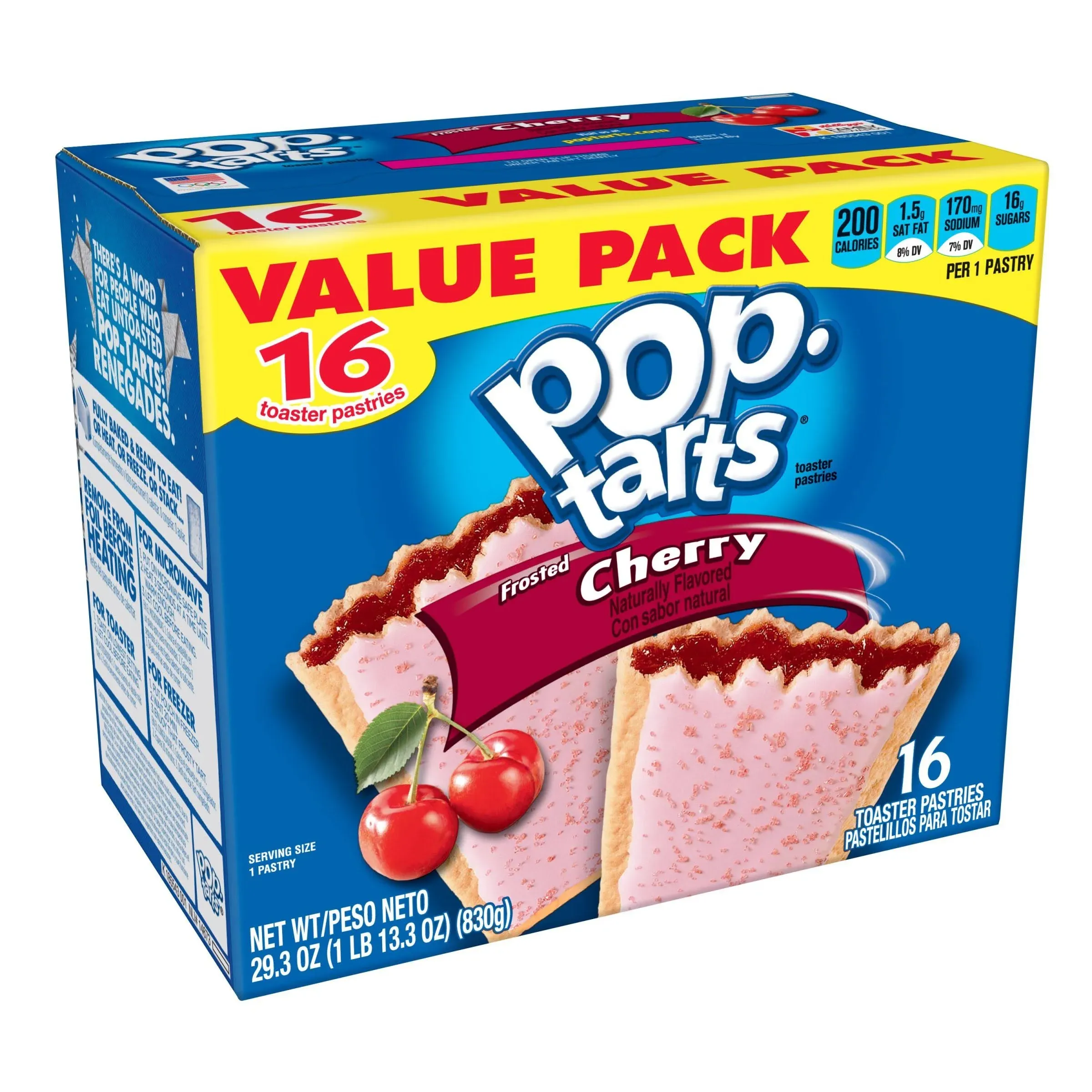 Pop-Tarts Frosted Cherry Breakfast Toaster Pastries, 29.3 oz, 16 Count