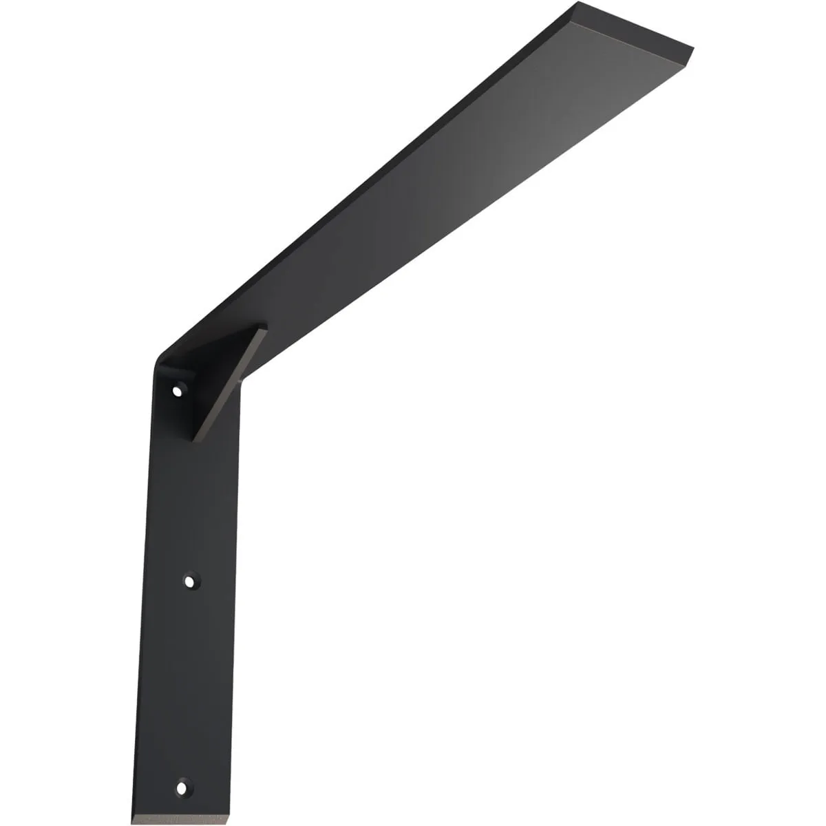 Ekena Millwork BKTM02X18X12CGPBL 2 1/2"W x 18"D x 12"H Countertop Support Steel Heavy Duty Bracket w/ Gusset, Powder Coated Black