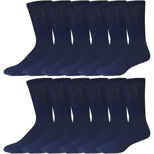 12 Pairs of Cotton Diabetic Neuropathy Crew Socks (9-11, Fits Mens Shoe Size 7-95 ...