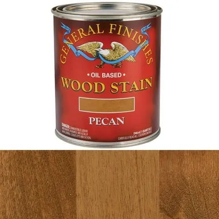 General Finishes Oil Based Penetrating Wood Stain, 1/2 Pint, Pecan