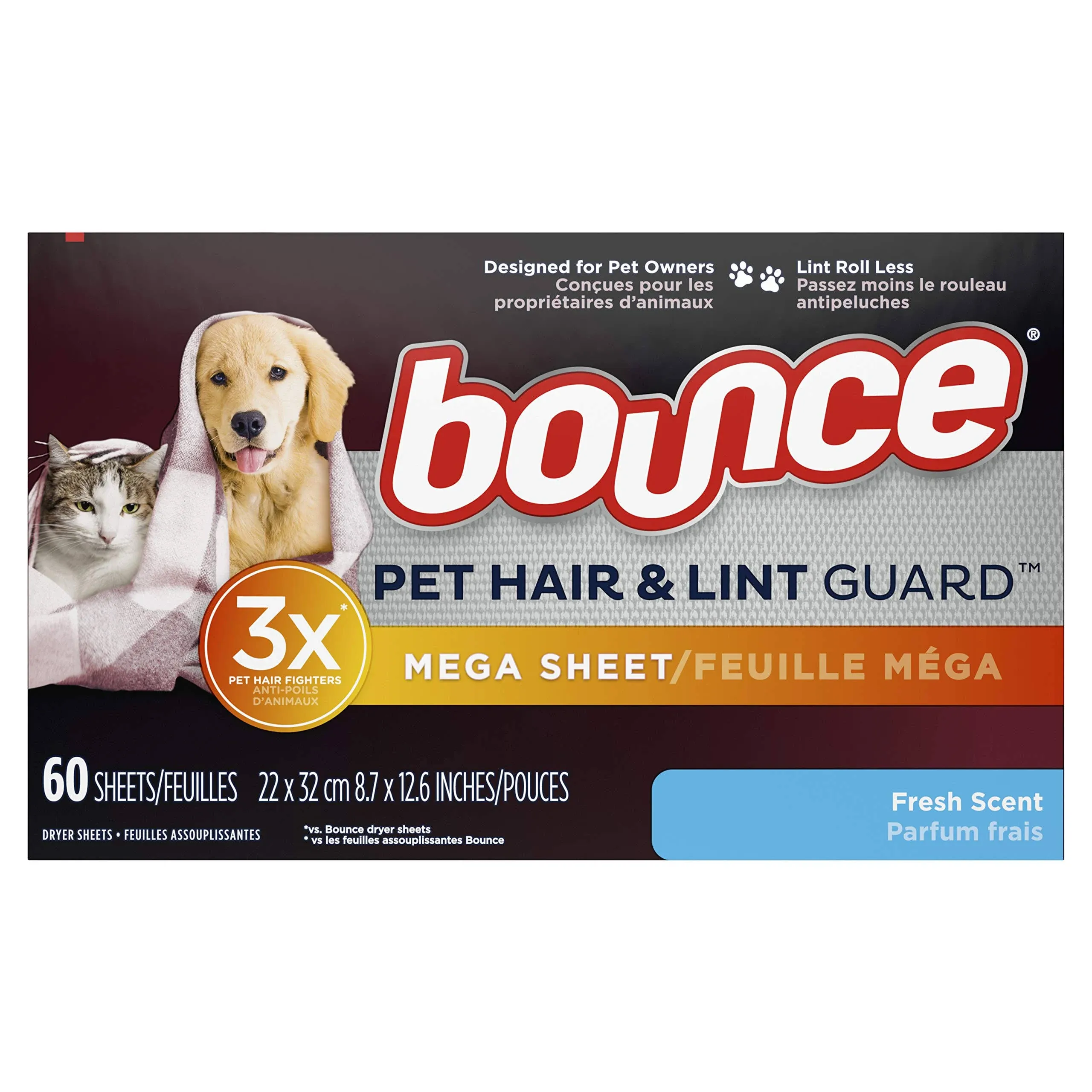 Bounce Pet Hair and Lint Guard Mega Dryer Sheets, 210 ct. Fresh Scent