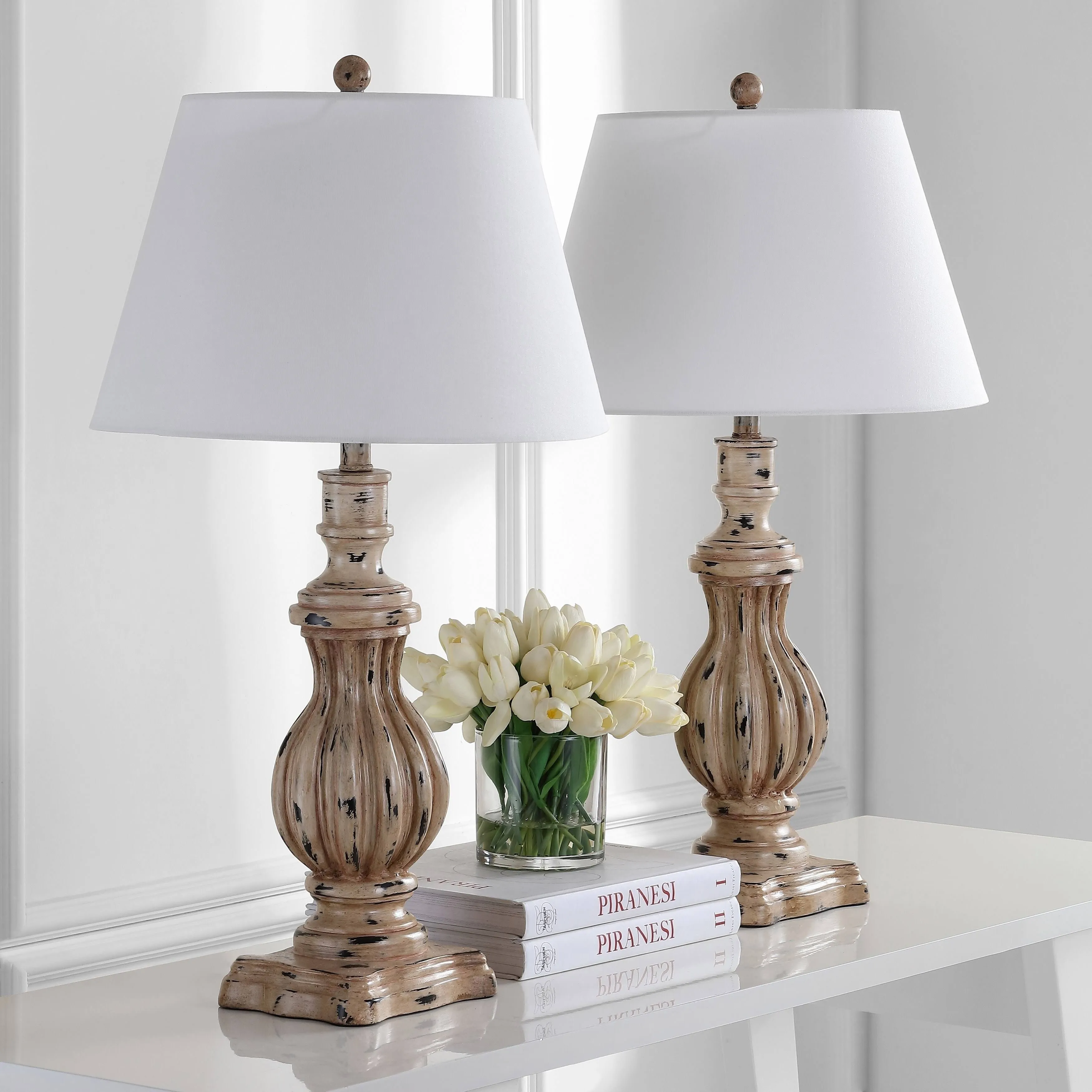 Safavieh Tanner Antique Brown Table Lamp Set of 2