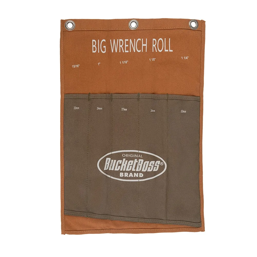 Bucket Boss Big Wrench Roll Brown Canvas 0.2-in Buckle Tool Roll