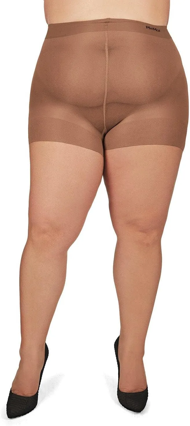 MeMoi Women's Curvy All Day Sheer Control Top Pantyhose