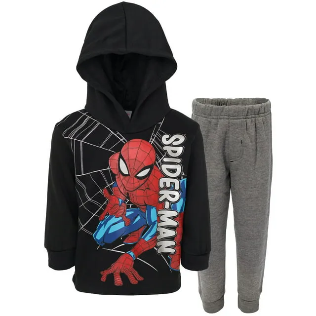 Marvel Spider-Man Little Boys Fleece Pullover Hoodie and Pants Outfit Set Toddler to Big Kid