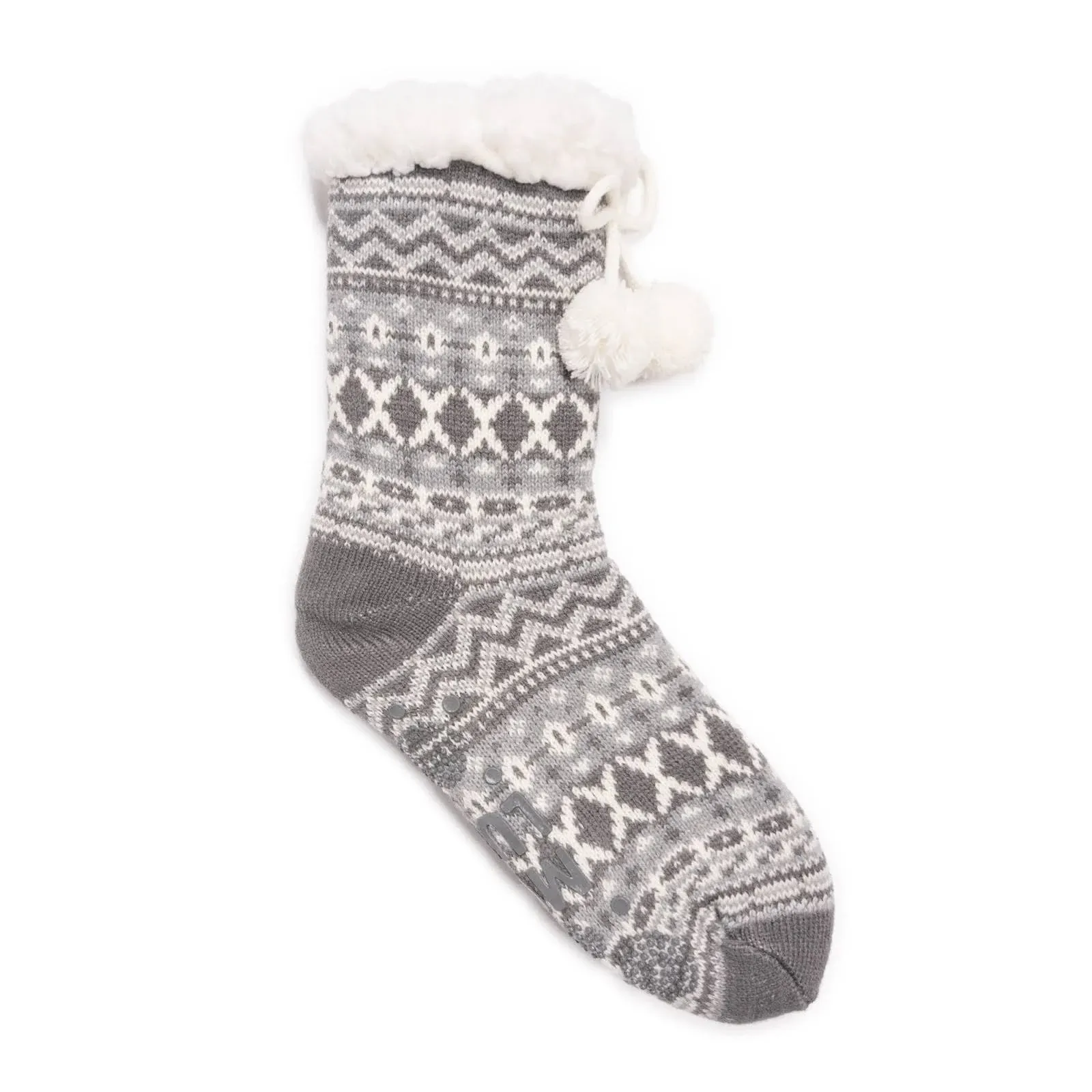 Muk Luks Cabin Slipper Socks - Grey L/xl, Women's