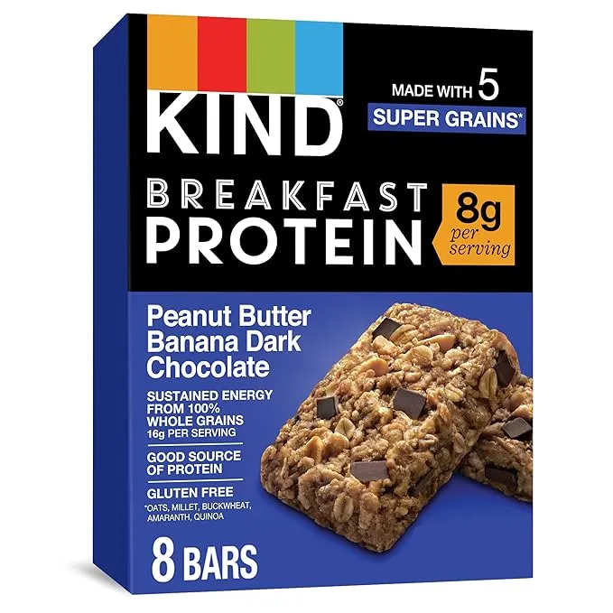 Kind Breakfast Protein Bars, Peanut Butter Banana, Gluten Free, 1.76oz, 32 Count