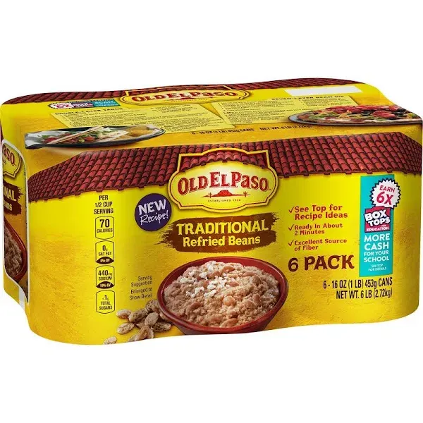 Old El Paso Traditional Refried Beans (16 oz., 6 pk.)