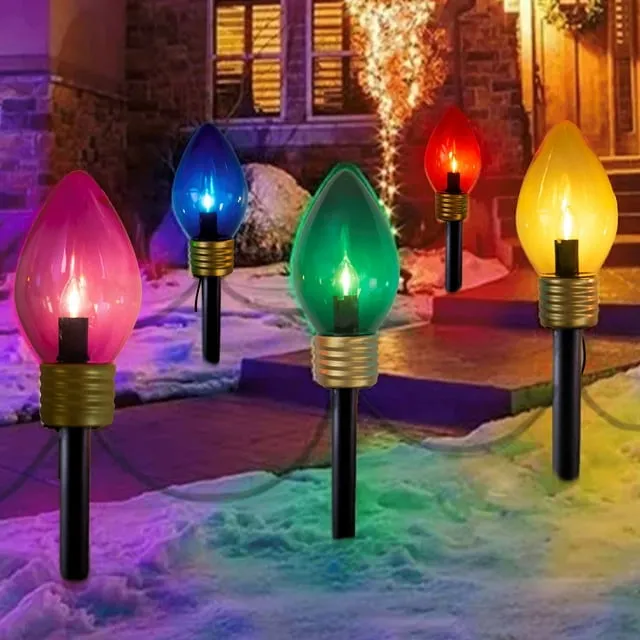 Novelty Lights Jumbo LED C7 Multi Color Pathway Light Set