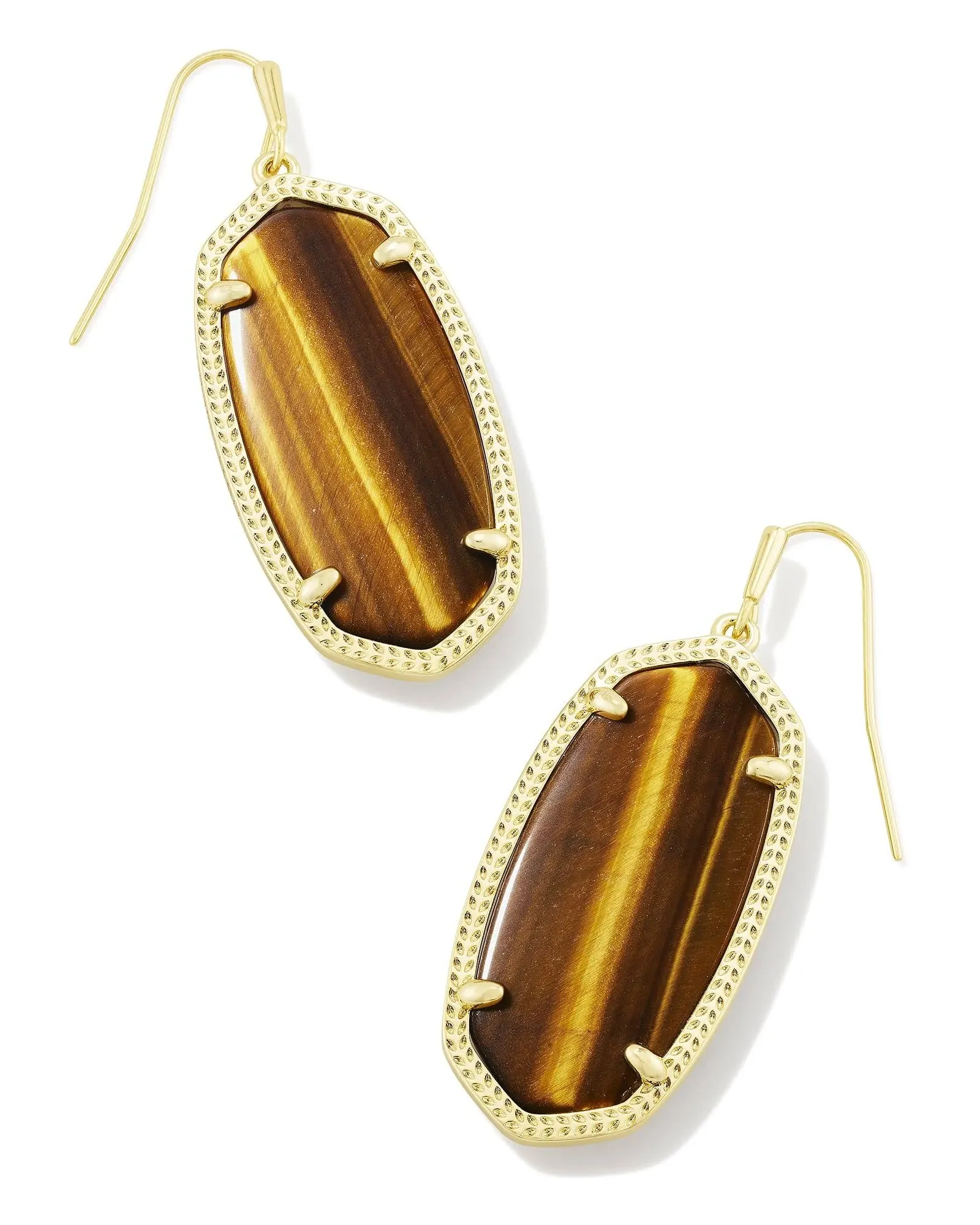 Kendra Scott Elle Drop Earrings in Brown Tiger's Eye