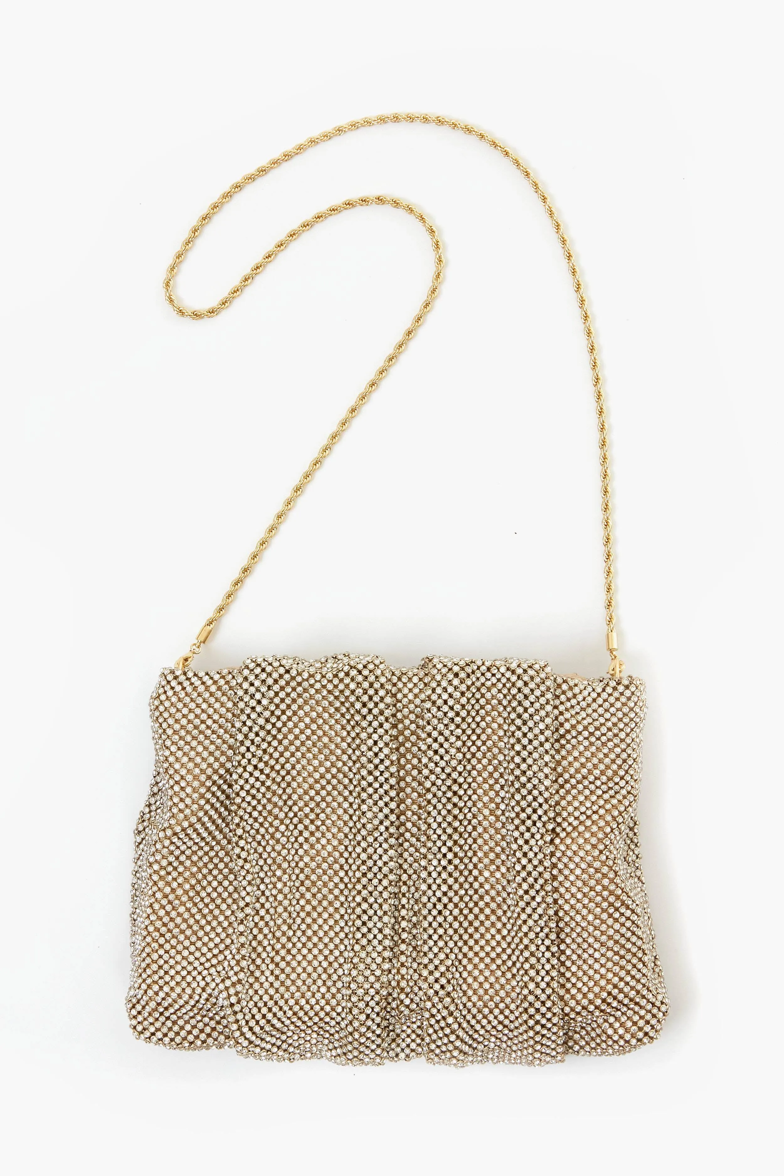 Loeffler Randall Ember Crystal Gathered Clutch - Gold