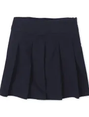 Girls Uniform Stretch Pleated Skort - Black