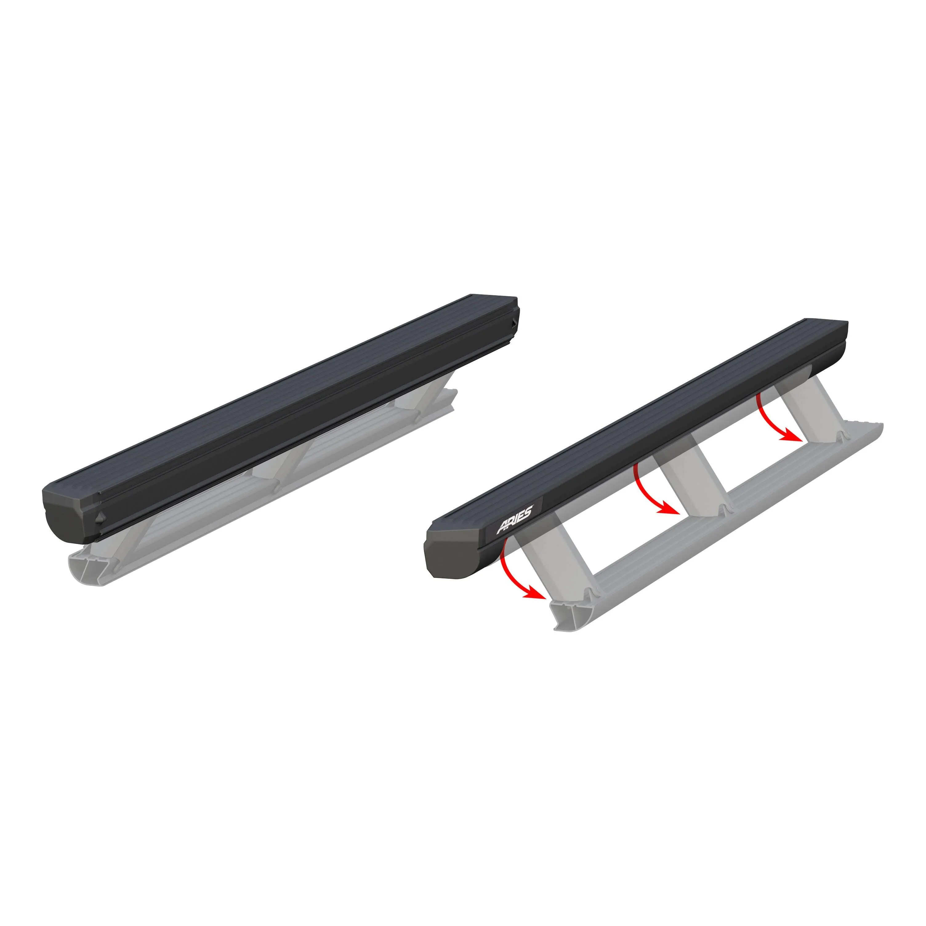 Aries® 3025179 - 3.3&quot; ActionTrac™ Retractable Cab Length Black Running Boards