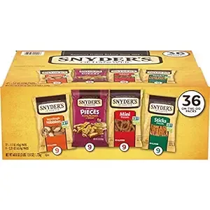 Snyder's of Hanover, Variety Pack Pretzels, Individual Packs, 4 Flavors, 36 Ct