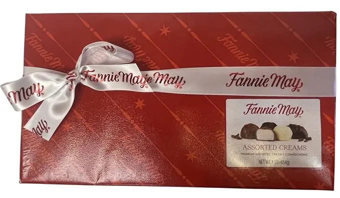 Fannie May Premium Milk and Dark Chocolates Variations 1 Pound Box - Signature Wrap - Great Easter or Mother's Day Gift (Assorted Creams (Milk & Dark))