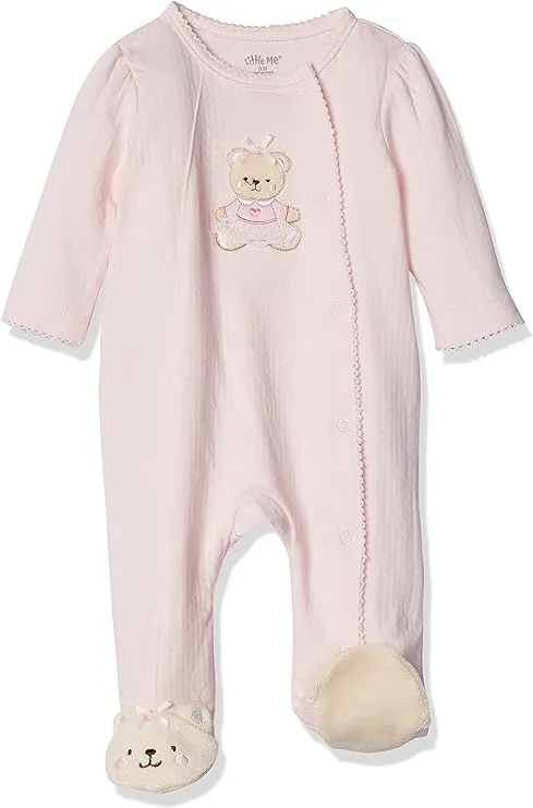 Little Me Light Pink Sweet Bear Footie