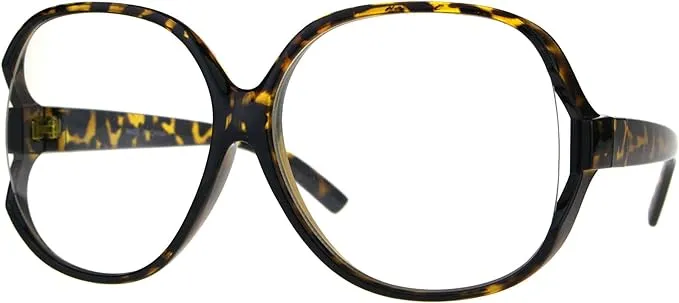 Womens Oversize Exposed Lens Butterfly Granny Plastic Eyeglasses Black