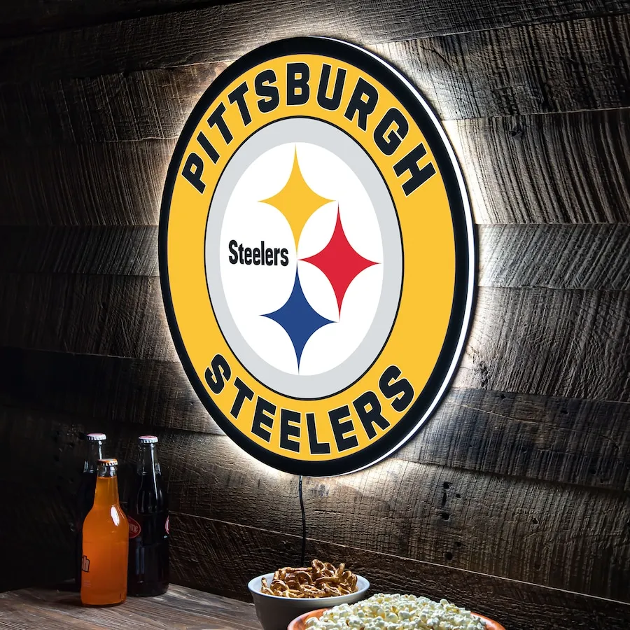 Pittsburgh Steelers LED XL Round Wall DécorPittsburgh Steelers LED XL Round Wall Décor