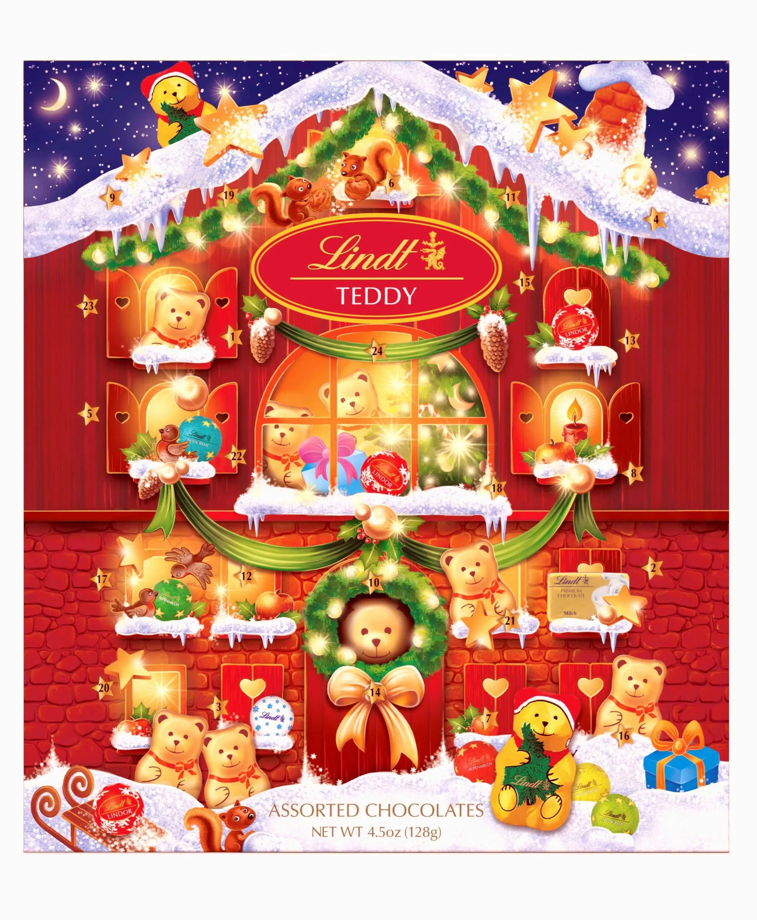 Lindt Holiday Chocolate Teddy Bear Advent Calendar