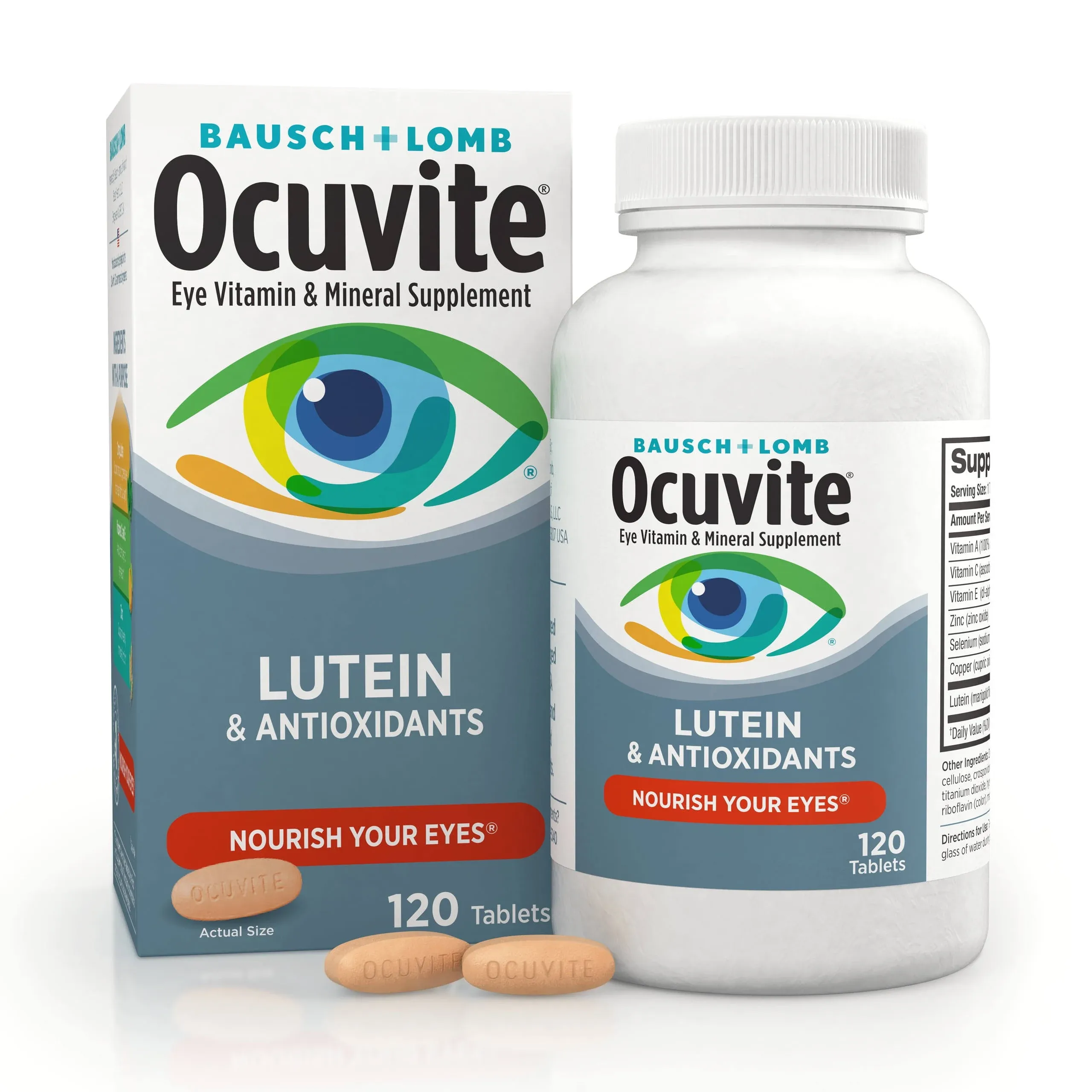 Ocuvite Eye Vitamin & Mineral Supplement, with Lutein, Tablets - 120 tablets