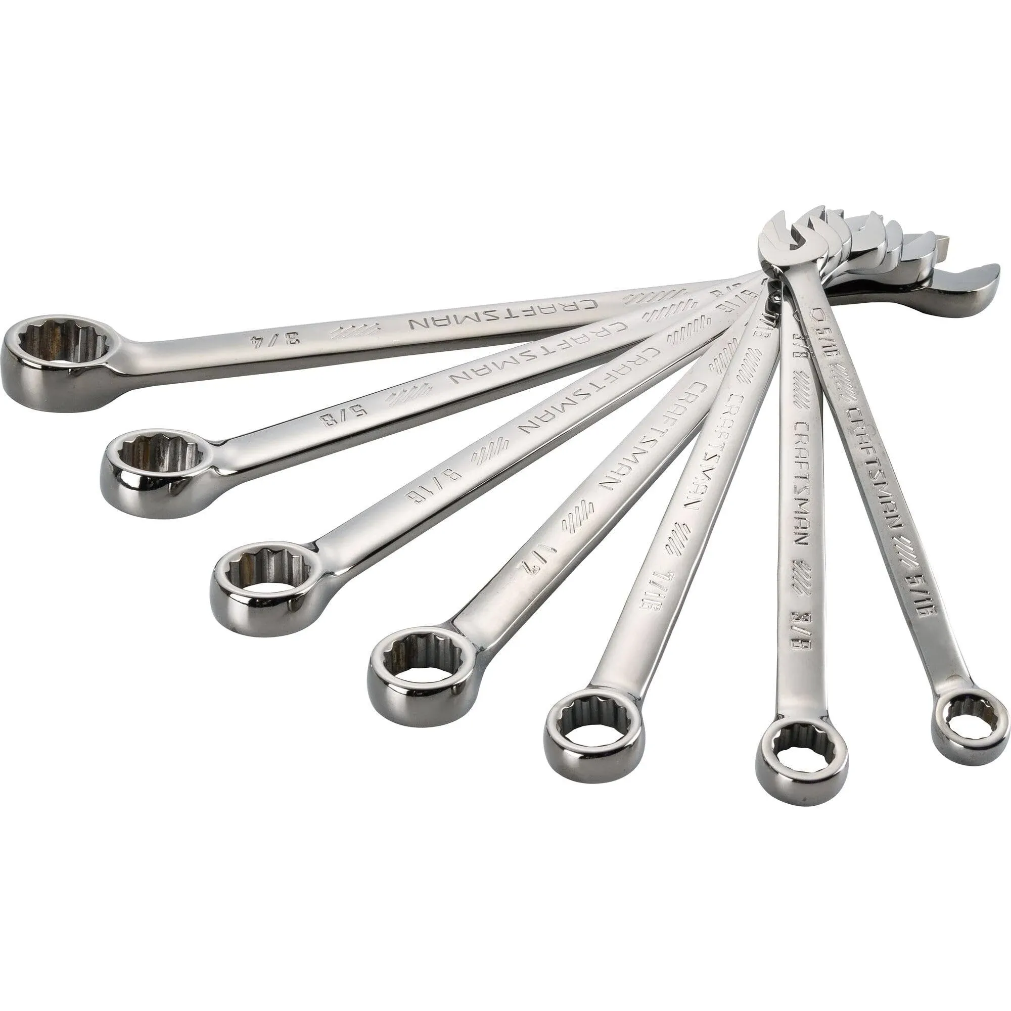 Craftsman 12 Point SAE Long Panel Combination Wrench Set 7 PC