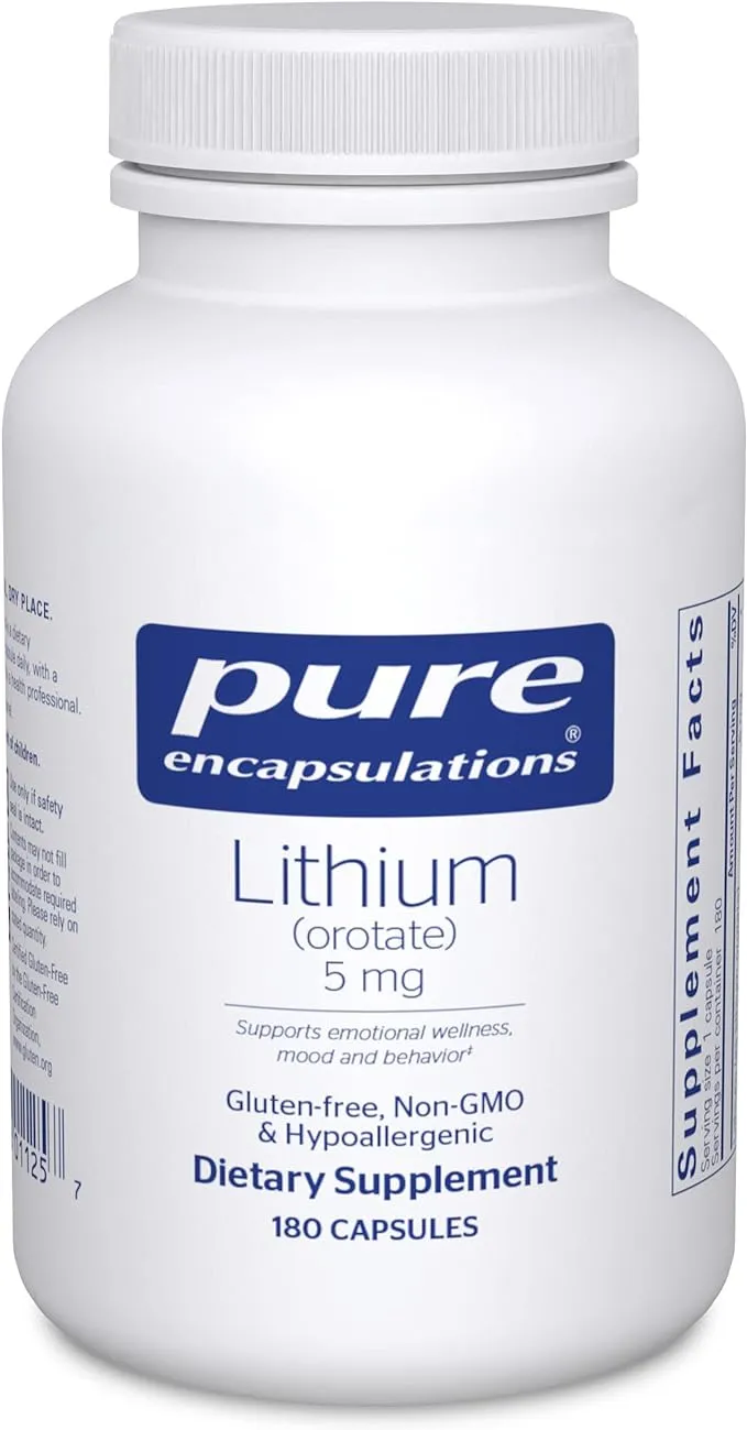 Pure Encapsulations Lithium (Orotate) 5 mg | Supplement to Support Healthy Mental Function, Emotional Wellness, Memory, and Behavior* | 90 Capsules